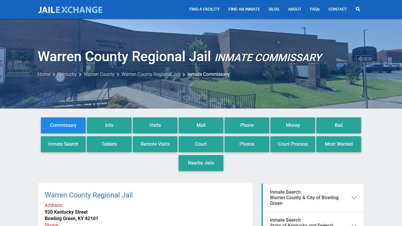 Inmate Commissary, Care Packs - Warren County Regional Jail, KY
