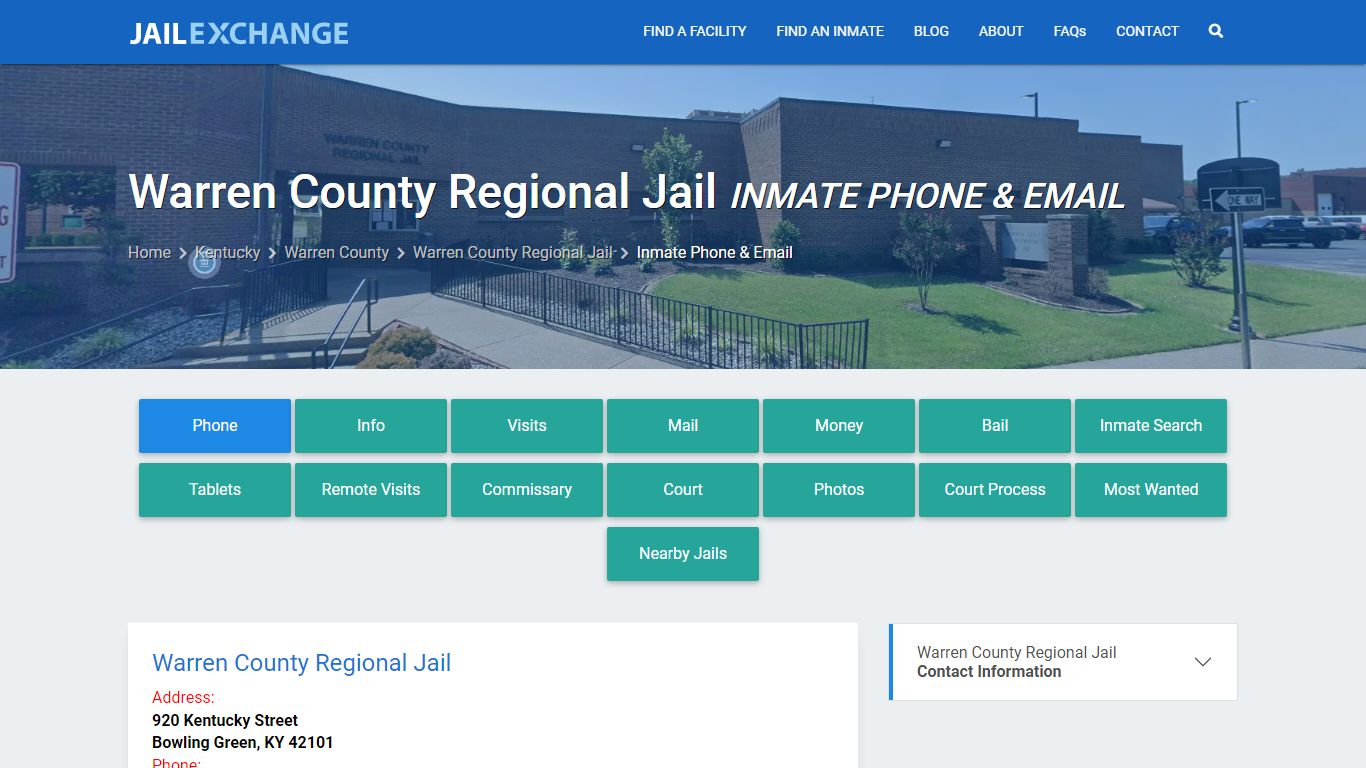 Inmate Phone - Warren County Regional Jail, KY - Jail Exchange